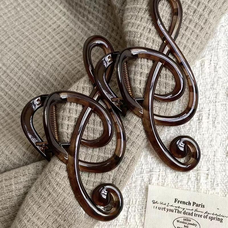 Fashion Leopard Mobius Strip Shape Hair Claw Clip For Women Large Size Barrettes Musical Note Hairpin Ponytail Hair Accessories