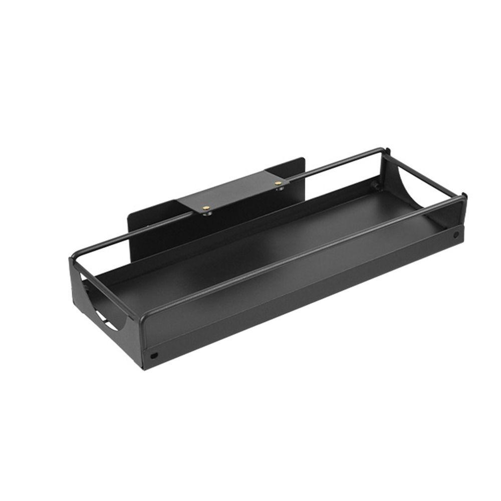 Wall Mounted Narrow Storage Rack Punch Free Expandable Gap Shelf Under Sink Organizer for Kitchen чёрный