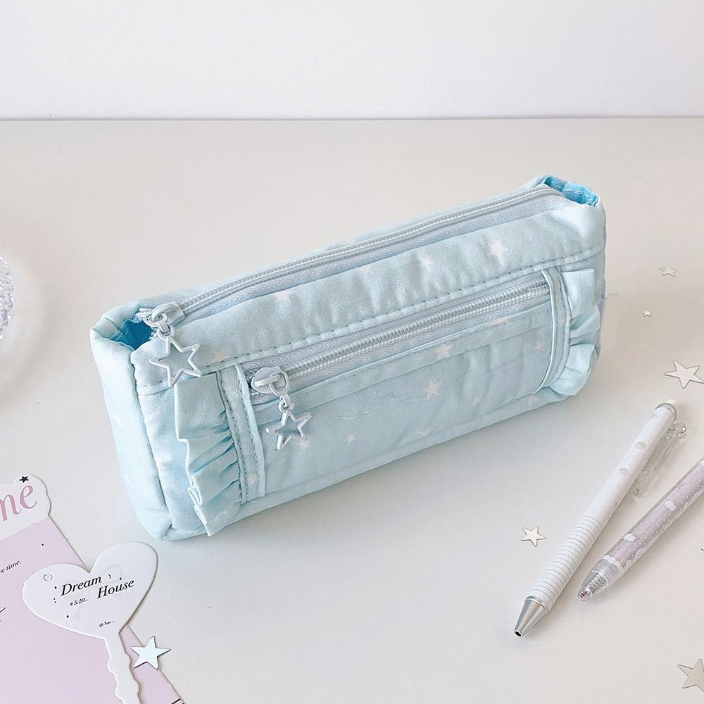 Large Capacity Star Pencil Case Printed Makeup Bag Trendy Pen Organizer  Kids Gift
