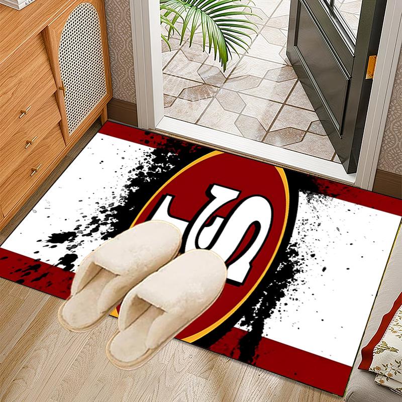 Vintage 49ers Football Teppich Büro Teppich Rutschfeste Matte, Stuhlmatte Bodenbelag für Gaming, Schlafzimmer, Wohnzimmer, Heimdekoration Weihnachtsgeschenk