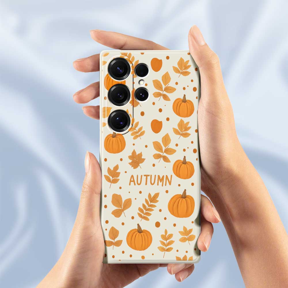 For Samsung Galaxy S25 Ultra Case Autumn Theme Pattern Printing Straight Edge TPU Phone Back Cover