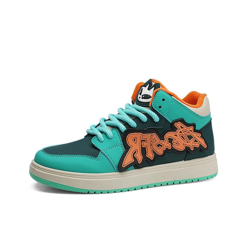 

Мужские кроссовки для сноуборда, модные кроссовки средней высоты, зимние плюшевые кроссовки для ходьбы, универсальная теплая повседневная обувь 44 зелёный/синий