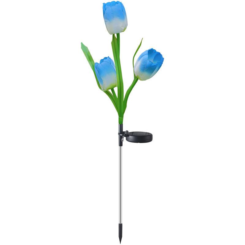 Three Head Tulip Lantern Solar Outdoor Light Courtyard Decoration Light Landscape Light