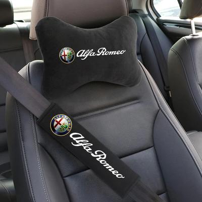 Housse de Protection pour Ceinture de Sécurité d'Automobile Coussin d'Épaule Oreiller de Repose-tête pour 4C 159 Spider Giulia Giulietta 156 Tonale Mito 147