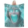 Funny Six Seven 67 Meme Fleece Blanket Throw Blankets for Home Hotel Sofa 150*125cm Bedspreads