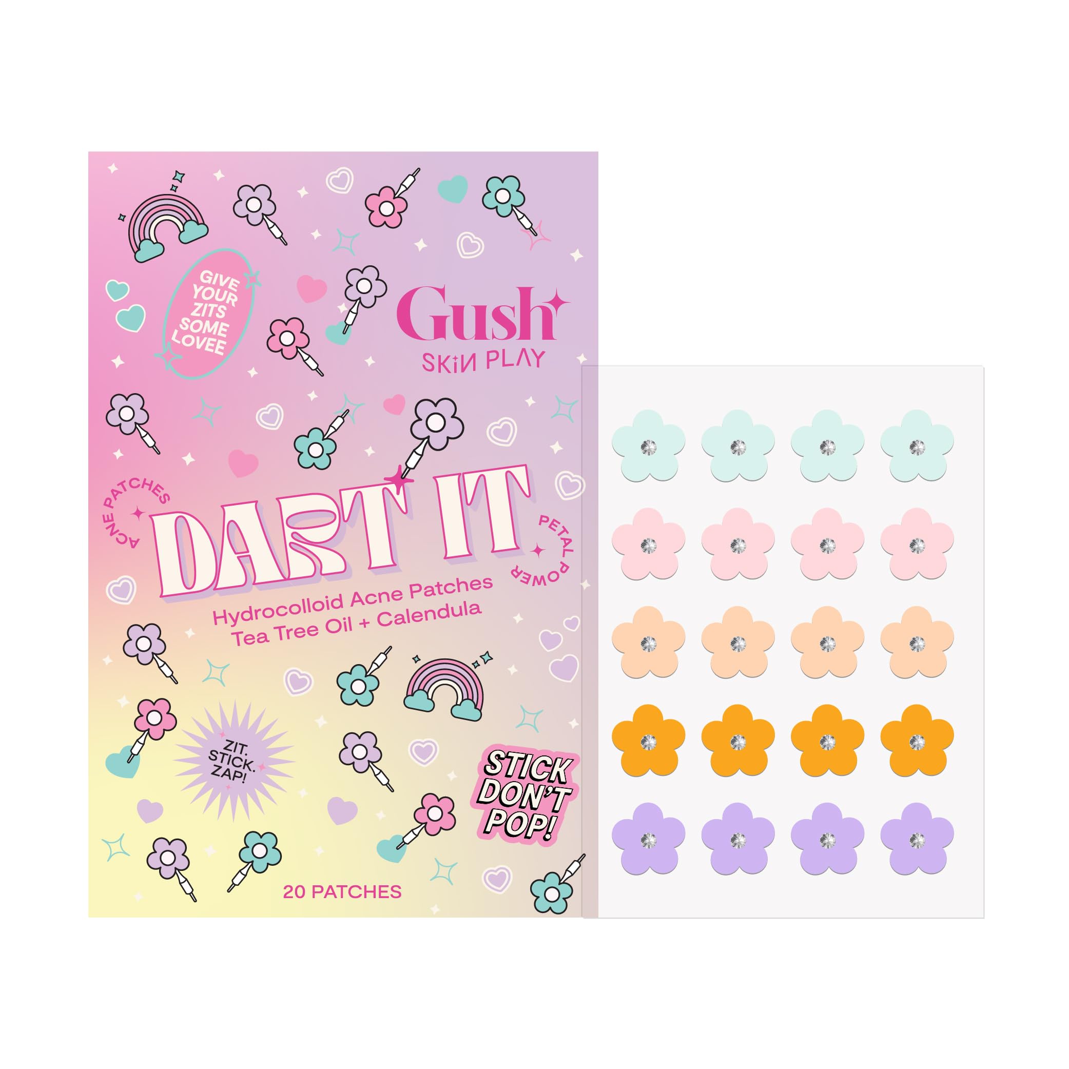 Gush Acne Pimple Patches | Flattens Acne within 8 hours | Absorbs puss overnight | Covers Zits and Blemishes | Minimises Acne and breakouts | Combi