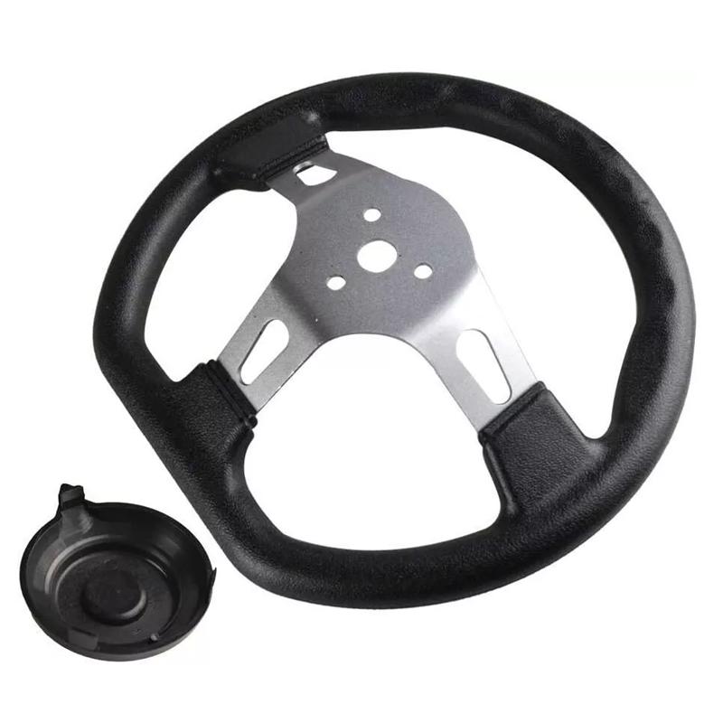 270 Mm Go Kart Steering Wheel 3 Spokes Vehicle PU Foam Interior