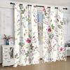 Vikama Spring Summer Fresh Floral Print Curtains Privacy Protecting Home Decor Living Room Bedroom Study Bathroom Curtain Polyester Washable Ready
