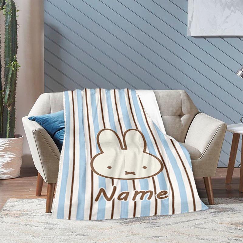 Custom Name Miffy Stars Heart Name Blanket Suitable All Seasons Soft Comfortable Sofa Office Home Blanket Camping Trip Soft And Comfortable Bedroom