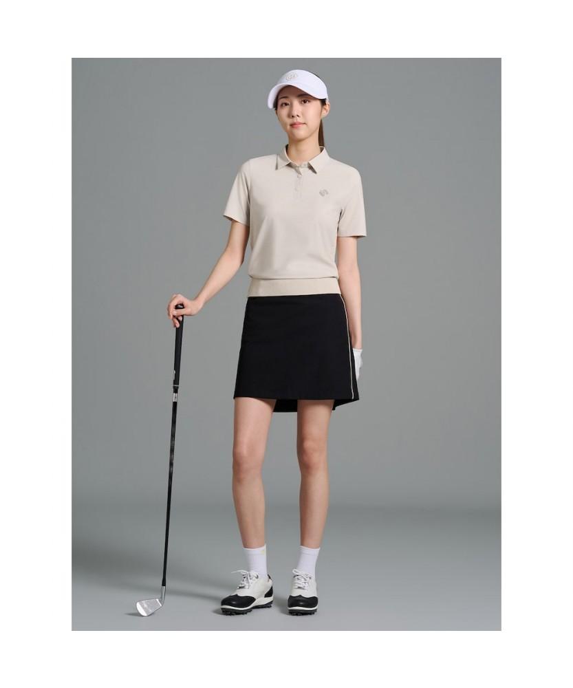 Beanpole Golf [B_Under] Women'S Woven Mix Short Sleeve Pullover - Beige