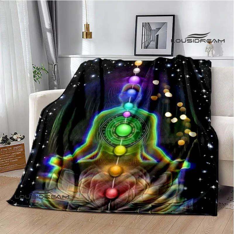 3D Chakra Printed Blankets Warm Flannel Blankets Soft and Comfortable Blanket Bed Linings Blankets for Beds Birthday Gift