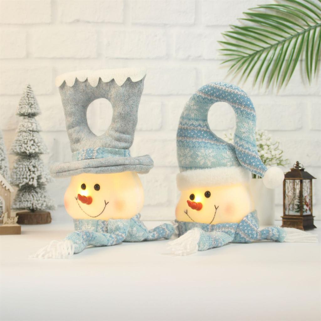 Christmas Lighted Snowman Ocean Style Blue Christmas Home Door Hanging Decoration