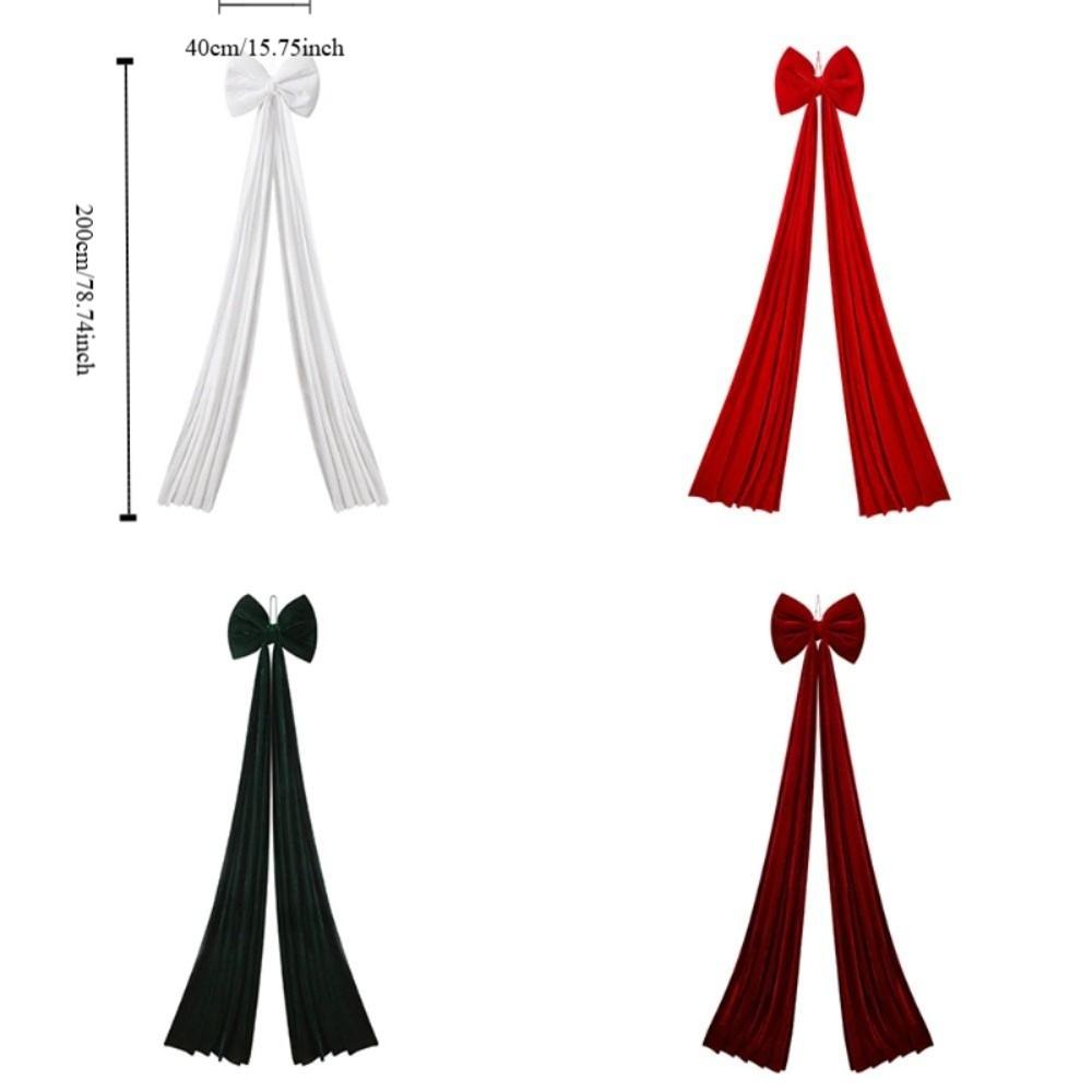 Flocked Super Large Christmas Tree Bow Extended Ribbon DIY Shopping Mall Christmas Tree Bow Reusable Christmas Tree Decoration