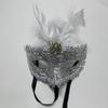 Limited Edition Halloween Pom-Pom Mask with Fashionable Prints and Diamonds
