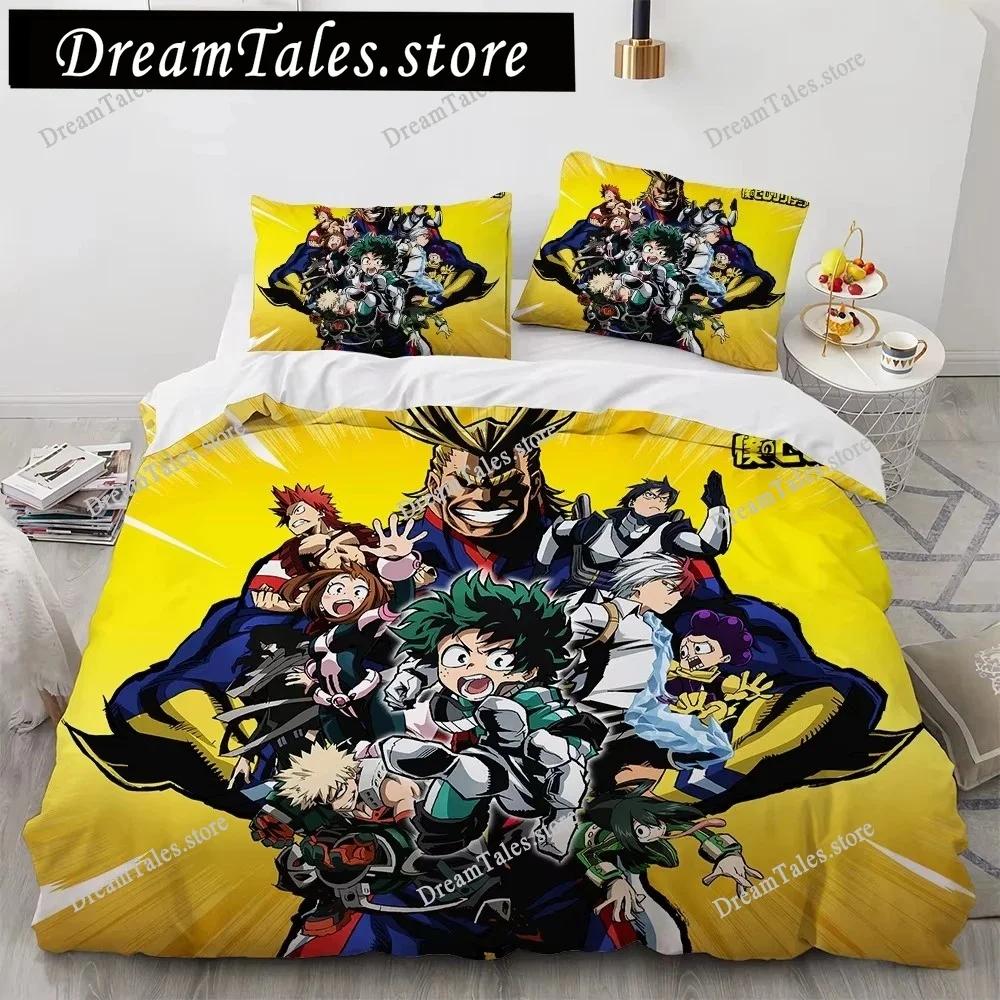 Exquisite 3D New Anime My Hero Academy Wallpaper Print Bedding Set Duvet Cover Comforter Bed Youth Kids Girls Boys Gift