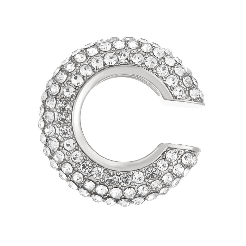 Fashion Simple C-shaped Full Inlay Zircon Glitter Fake Piercing Earrings for Women Hip-hop Rock Hot Girls Clip Earrings Jewelry