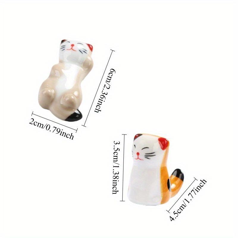 Set of 6 Ceramic Cat-inspired Utensil Rests and Cartoon Pen Holder Kitchen Cutlery TraySpoon Rest Chopstick Pillow