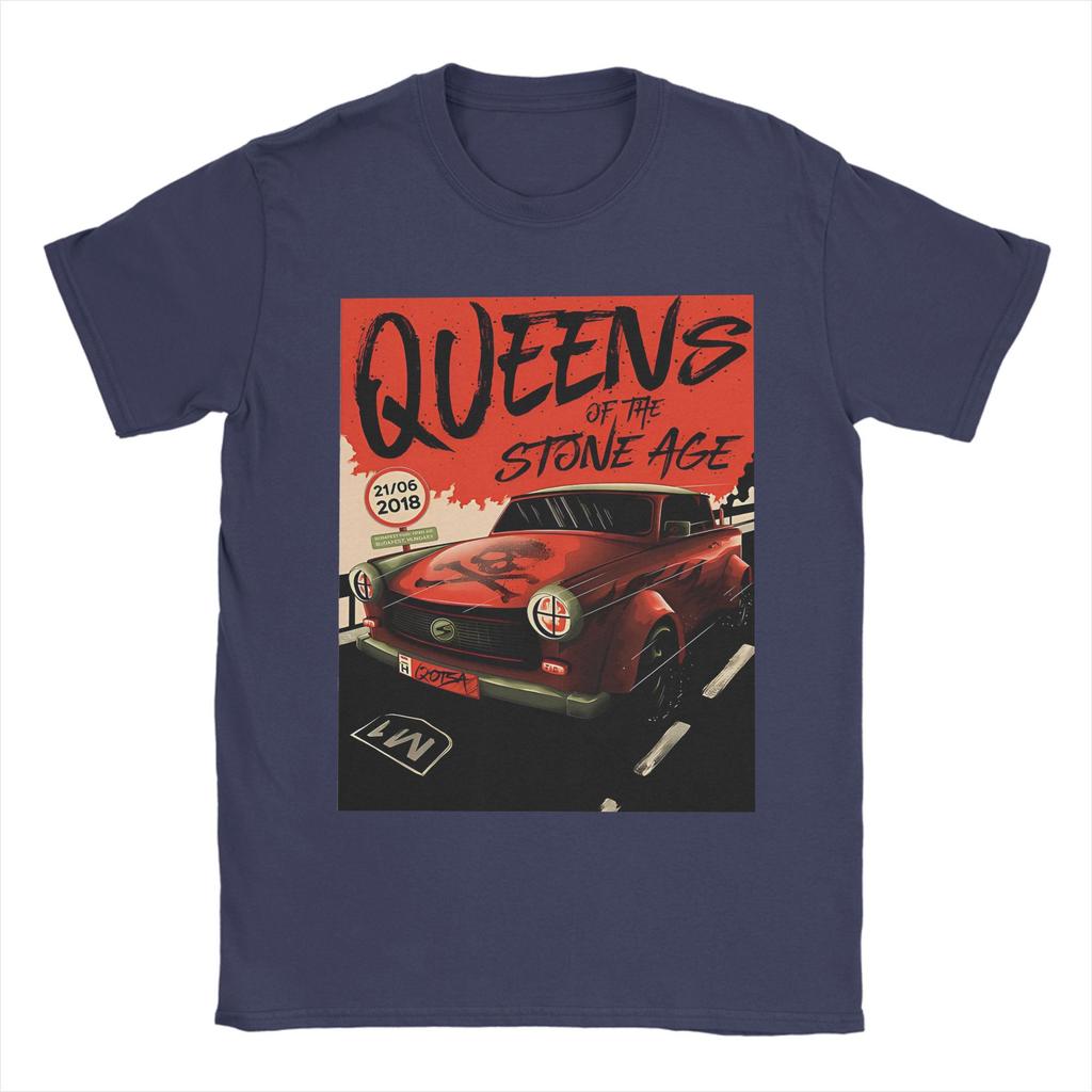 Funny Abang Mobil Queens of the Stone Age T-Shirts Men Round Neck 100% Cotton T Shirts Short Sleeve Tees Gift Idea Clothing