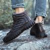 MCTIN Winter Trekking Snow Boots Warm Fur Barefoot Boots Outdoor Leather Ankle Booties Men Women Hiking Shoes
