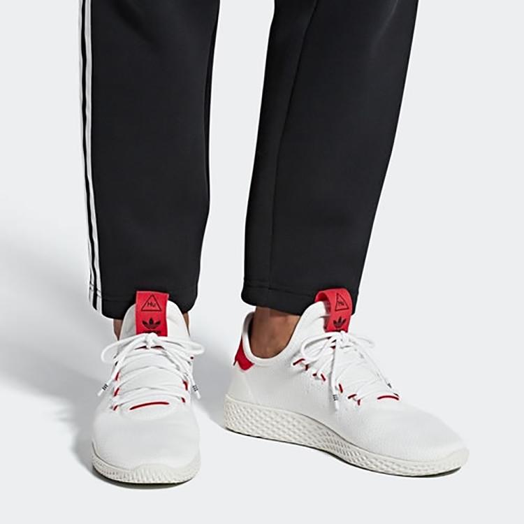 Pharrell Williams X Adidas Tennis Hu Scarlet Unisex Sneakers White Cloud-White Chalk-White BD7530