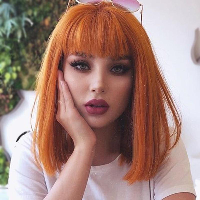 

MERISIHAIR Короткий прямой боб Парик Длина плеча Прямой парик Синтетическое волокно Парик для женщин Ежедневная одежда