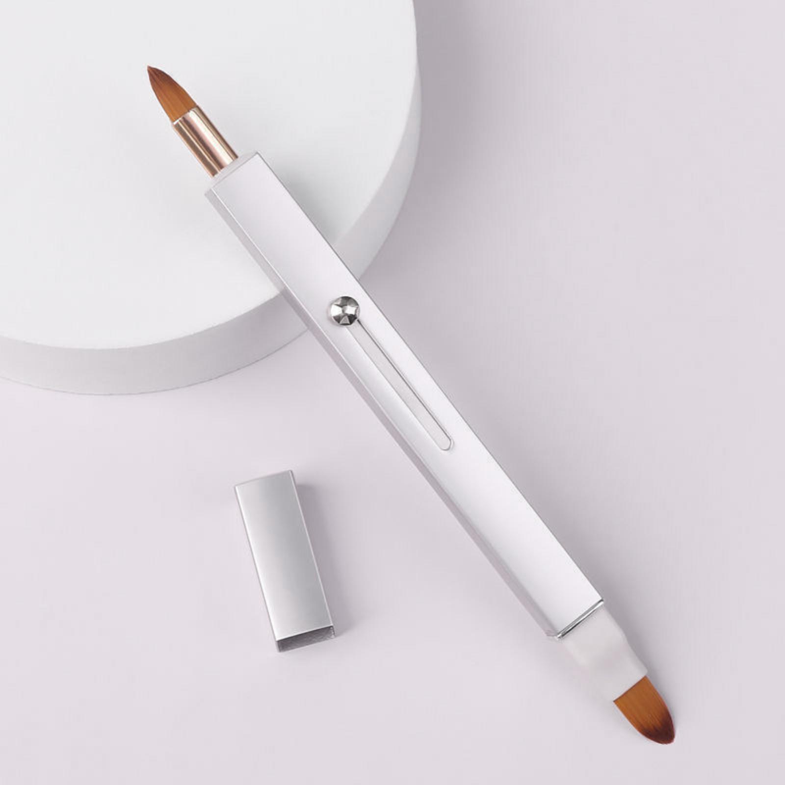 

Retractable Double-headed Lip Brush, Portable Retractable Brush One Size срібний