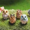 Novas Estatuetas de Corujas Artificiais Fofas Miniaturas Adoráveis Pássaros Jardim de Fadas Casa Artesanato de Resina Decorações Acessórios de Decoração para Casa