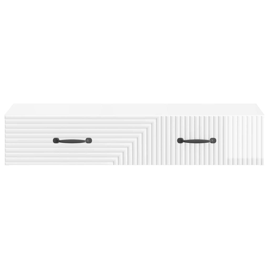 Wall Mounted Side Table High Gloss White 87.5 x 34.5 x 17 cm