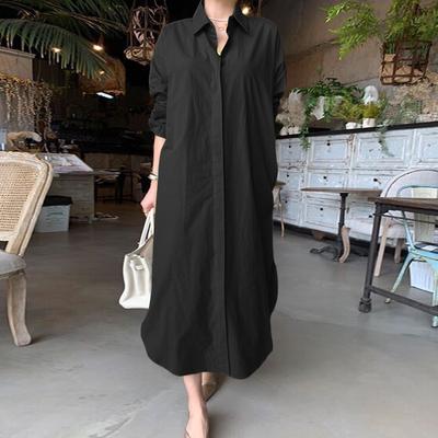 Women's Fashion Plus Size Women's Shirt Collar Dress Casual Dresses