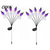 Green Ghost Lanterns for Yard Halloween Swaying Outdoor Decorations, Solar Powered Stake Light, 6 LEDs Holiday Atmosphere Lighting Pathway Lights,