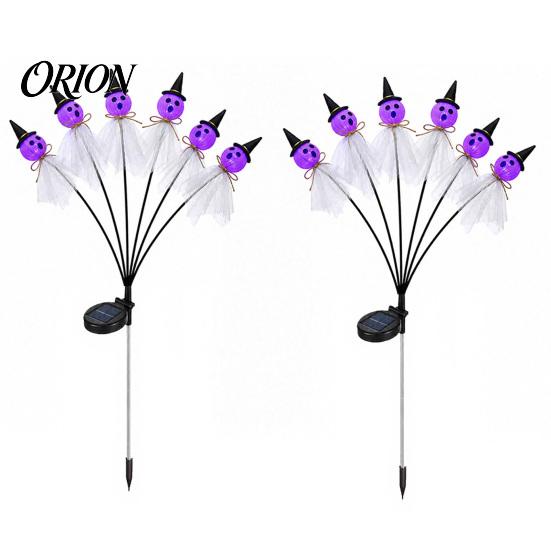 Green Ghost Lanterns for Yard Halloween Swaying Outdoor Decorations, Solar Powered Stake Light, 6 LEDs Holiday Atmosphere Lighting Pathway Lights,