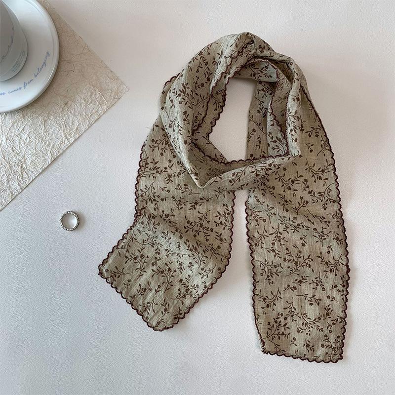 Early Spring Hot Selling New Slim Scarf High-end Versatile Retro Long Strip Neck Protection Multifunctional Fashionable Decoration