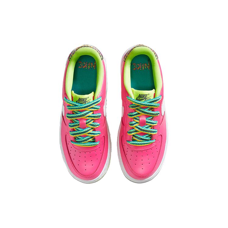 New Nike Air Force 1 Low Pink Volt Aqua GS CW5761-600