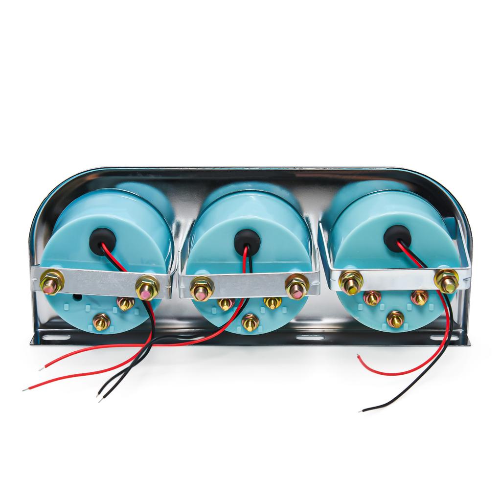 52MM 3 In 1 Oil Pressure Gauge + Volt Meter + Water Temp Gauge Kit Volt Meter with Sensor Oil Temperature Gauge Triple Meter