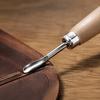 2pcs Wooden Handle Leather Carving Tools Double Head Leather Press Rub Tool  Leather Embossing