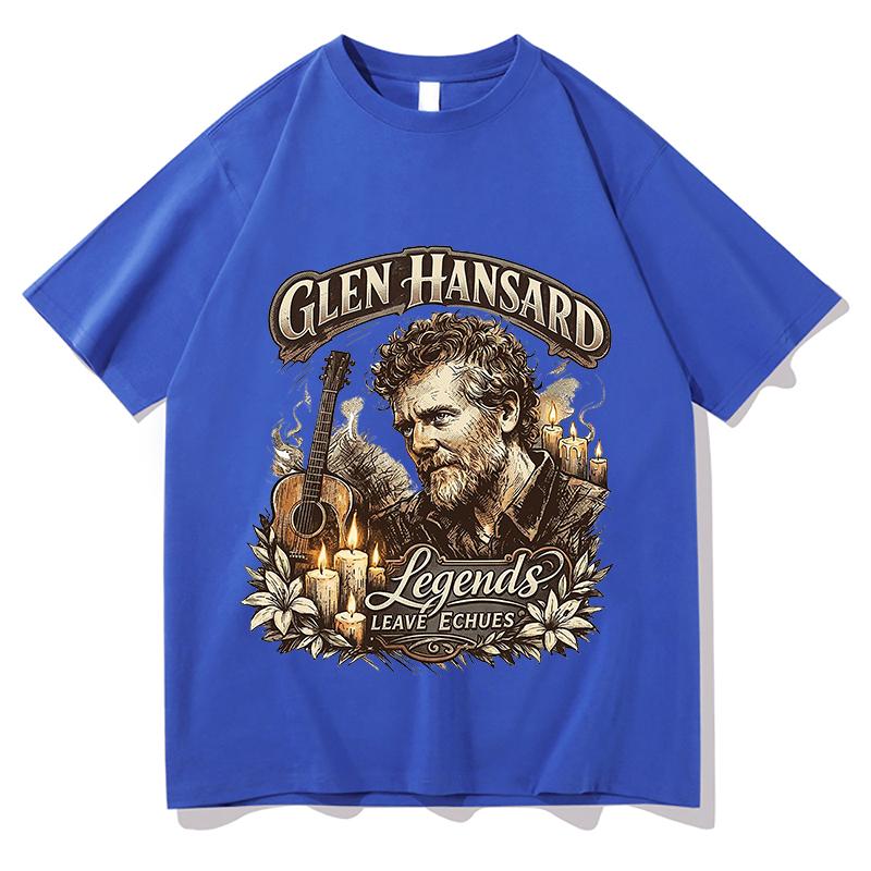 Glen Hansard Print Tshirts Unisexs Unisex Vintage Tee Student Fashion Design Vacation Tops Unisex Casual Aesthetic Tops Clothes