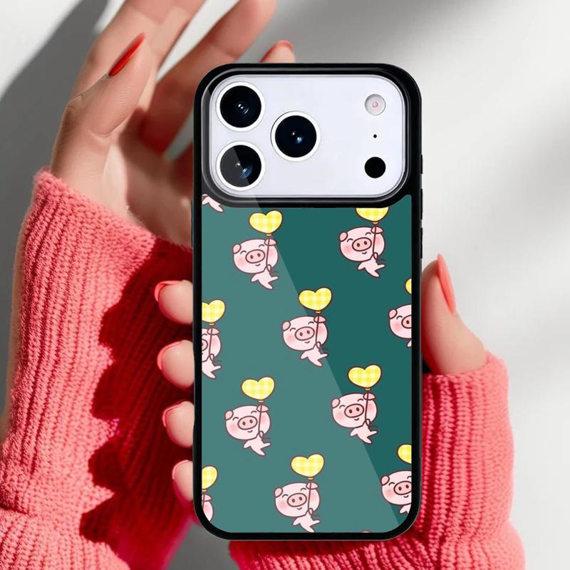 Pig Cute Phone Case for iPhone 17 Air 16e 15 14 13 Pro Max Back Cover for 12 11 Pro Coque