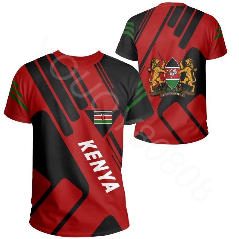 

African Region Summer Kenya T Shirt Badge KT Rolster Style Harajuku Casual Sports 3D Print Men s Summer Short Sleeve T Shirt S