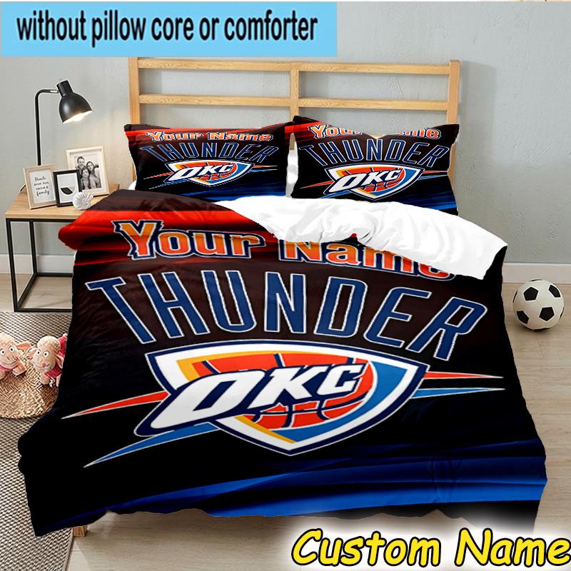 3pcs Custom Name Oklahoma Sports Team Bedding Set Includes 1 Duvet Cover & 2 Pillowcases for All Seasons Dormitory Home Decor Christmas gifts