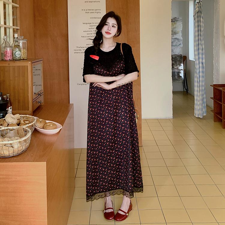 Dimanaf Women 2025 New Summer Plus Size Casual Basic Pleated Short Sleeve Oversize Polka Dot Dress Loose Long Dress