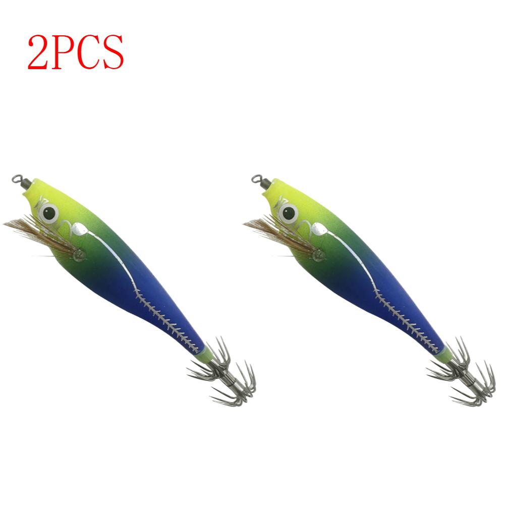 3 To 1 PCS Shrimp Fishing Bait Squid Fish Hook Wooden Octopus Fishing Bait Cuttlefish Artificial Fishing Bait Hard Bait Swinging Fishing Gear