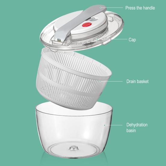 Spinner Large Manual Lettuce Spinner And Draining with Colander System Multi-functional Plastic Vegetable Fruit Washer