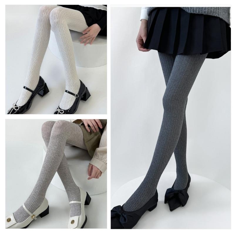 Women Vintage Twist Striped Pattern Jacquard Tights Winter Fall Opaque Pantyhose Stockings Slimming Leggings Hosiery