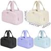 Large Travel Makeup Bag 180° Wide Opening Toiletry Organizer Water-Resistant Padded Cosmetic Case With Handle For Full-Size Bott