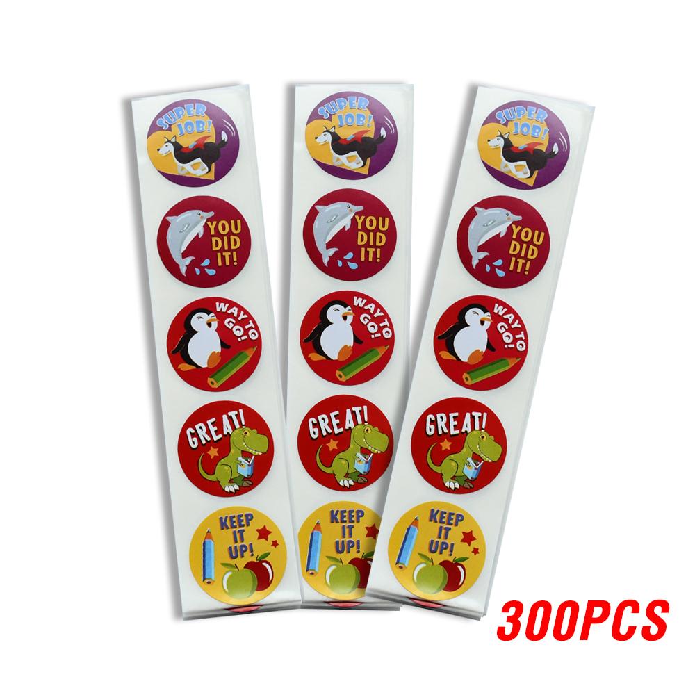 100-500pcs Encouragement Sticker Reward Stickers Roll For Kids Motivational Stickers With Cute Animals For Students Teachers
