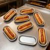 4PCS Aluminium Zinc Zinc Alloy Sausage Bread Baking Pan Oval Hotdog Bun Pan Durable Hot Dog Bread Mold  Bakery