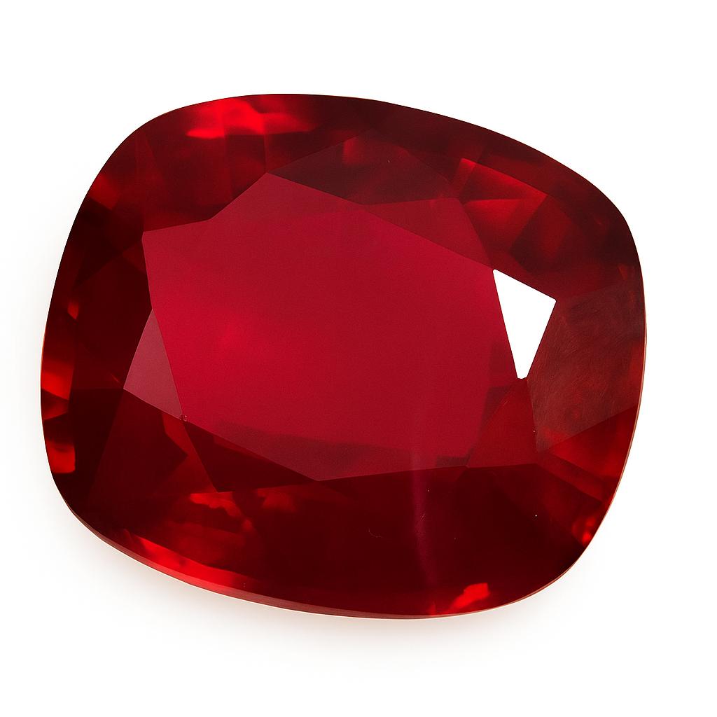 Natural Red Ruby Loose Gemstone 15 ct Flawless Cushion Cut for Jewelry Making and Gem Collections