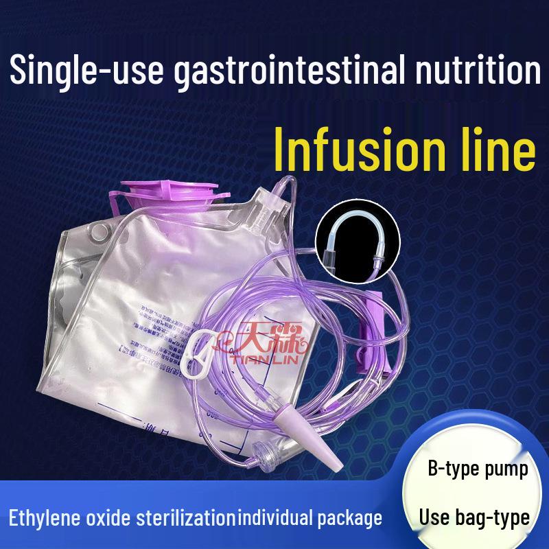 Disposable Gastrointestinal Nutrition Infusion Tube & Feeding Bag Set for Medical/Home Use with Nasogastric Pump