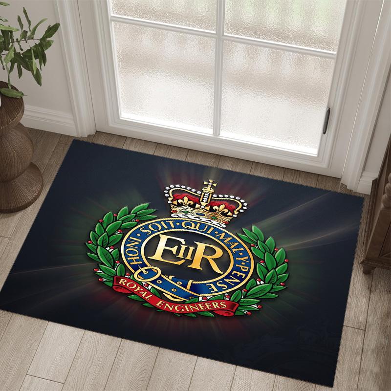 Royal Engineers A.F.C Design Crystal Velvet Carpet Cozy Non?Slip Printed Rug For Bedroom Living Room Entrance