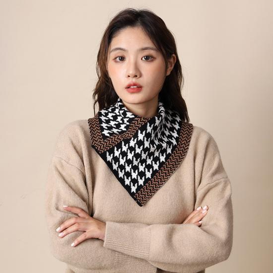 Autumn And Winter Unisex Knitted Scarf For Warmth And Neck Protection, Fake Collar For Convenient Head And Neck Covering, Lazy Scarf Triangle Scarf